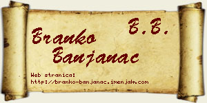 Branko Banjanac vizit kartica